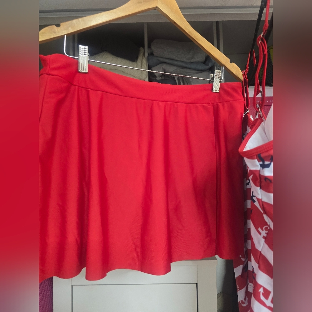 Red and White Striped Anchor Tankini - Picture 2 of 6